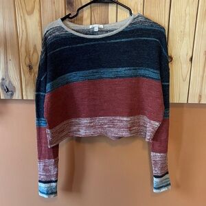 Minnie Rose Linen Blend Knit Crop Sweater